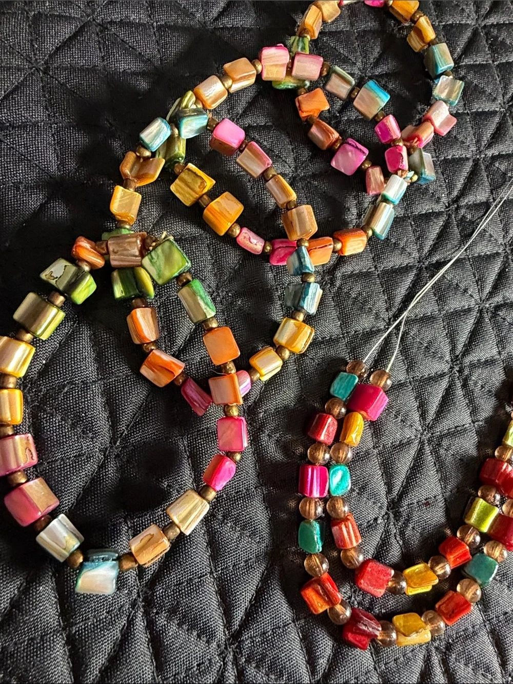 Colorful Multicolor Bead Necklace and Bracelet Set - Women's Fashion Jewelry
